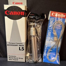 Vintage Canon L5 Accessory Pack Includes Mini Canon Tripod And Metal Neck Strap
