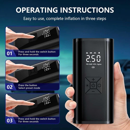 Car Air Tire Pump Inflator Compressor Digital Electric Auto Portable 150PSI 12V - Picture 7 of 7