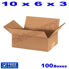 100 - 10x6x3 Cardboard Boxes 32-ECT Mailing Packing Shipping Corrugated Carton
