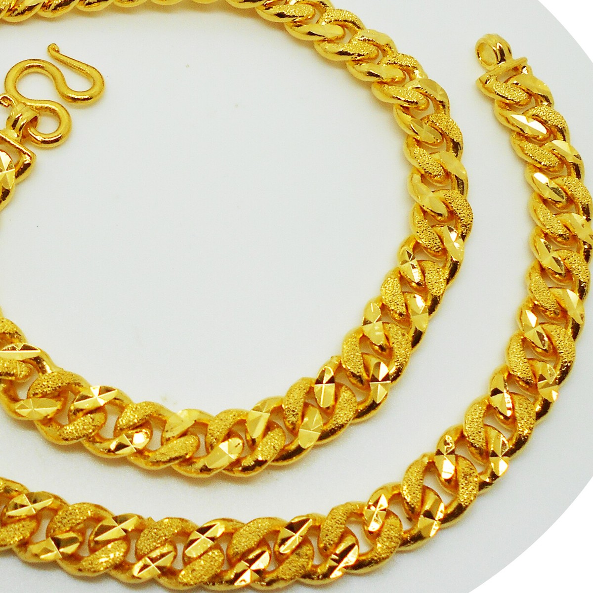 Men's Deluxe 22K 23K 24K THAI BAHT YELLOW GOLD GP NECKLACE 28