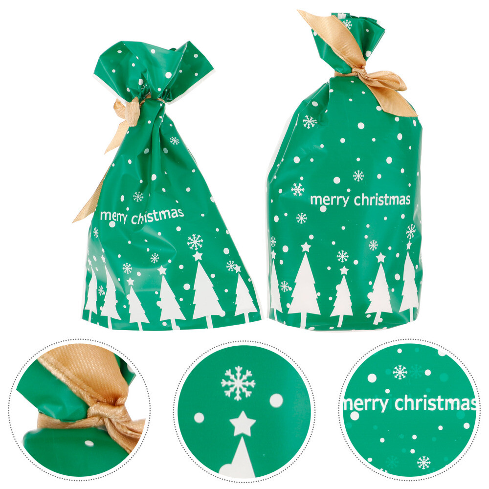 50pcs Santa Goodie Box Kordelzug Bäckerei Tasche Party Candy Taschen