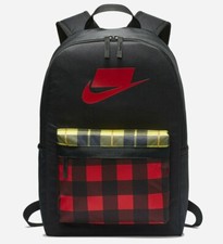 Nike Sportswear Heritage 2.0 Tartan Backpack BA5880-010 AOP NSW Red Yellow Plaid
