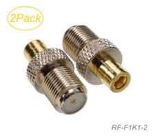 2-Pack F-Type Female to SMB Female 50-ohm Coax Antenna Adapters, RF-F1K1-2