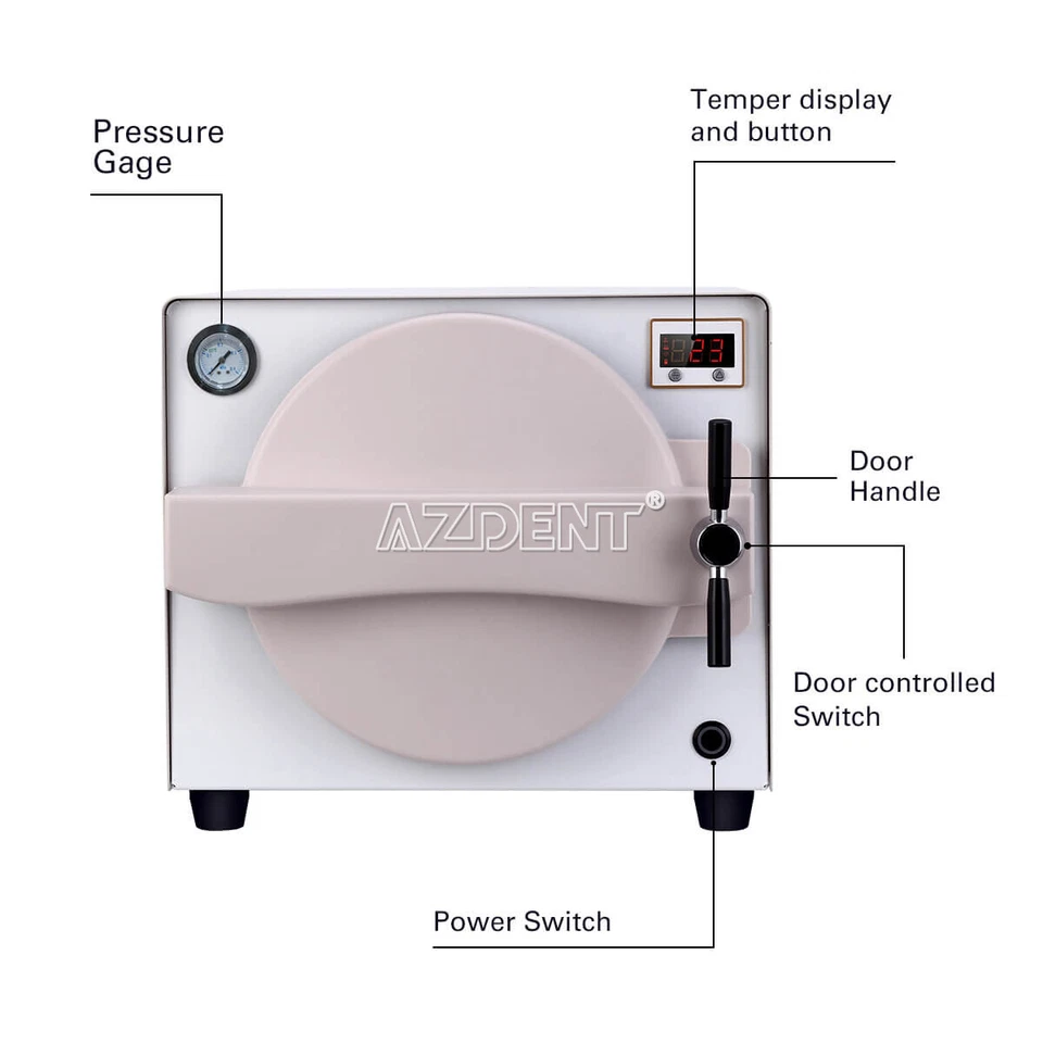 Esterilizador de vapor autoclave de laboratorio dental 18L equipo de esterilización médica EE. UU. Foto 4 de 4