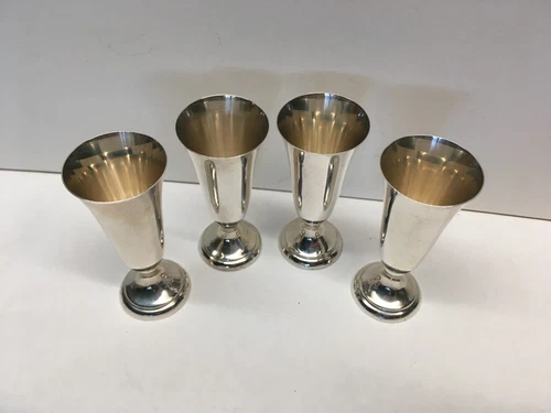 Set of 4 Reed & Barton Sterling Silver X240 Cordial Cups 2-7/8” 89.6g