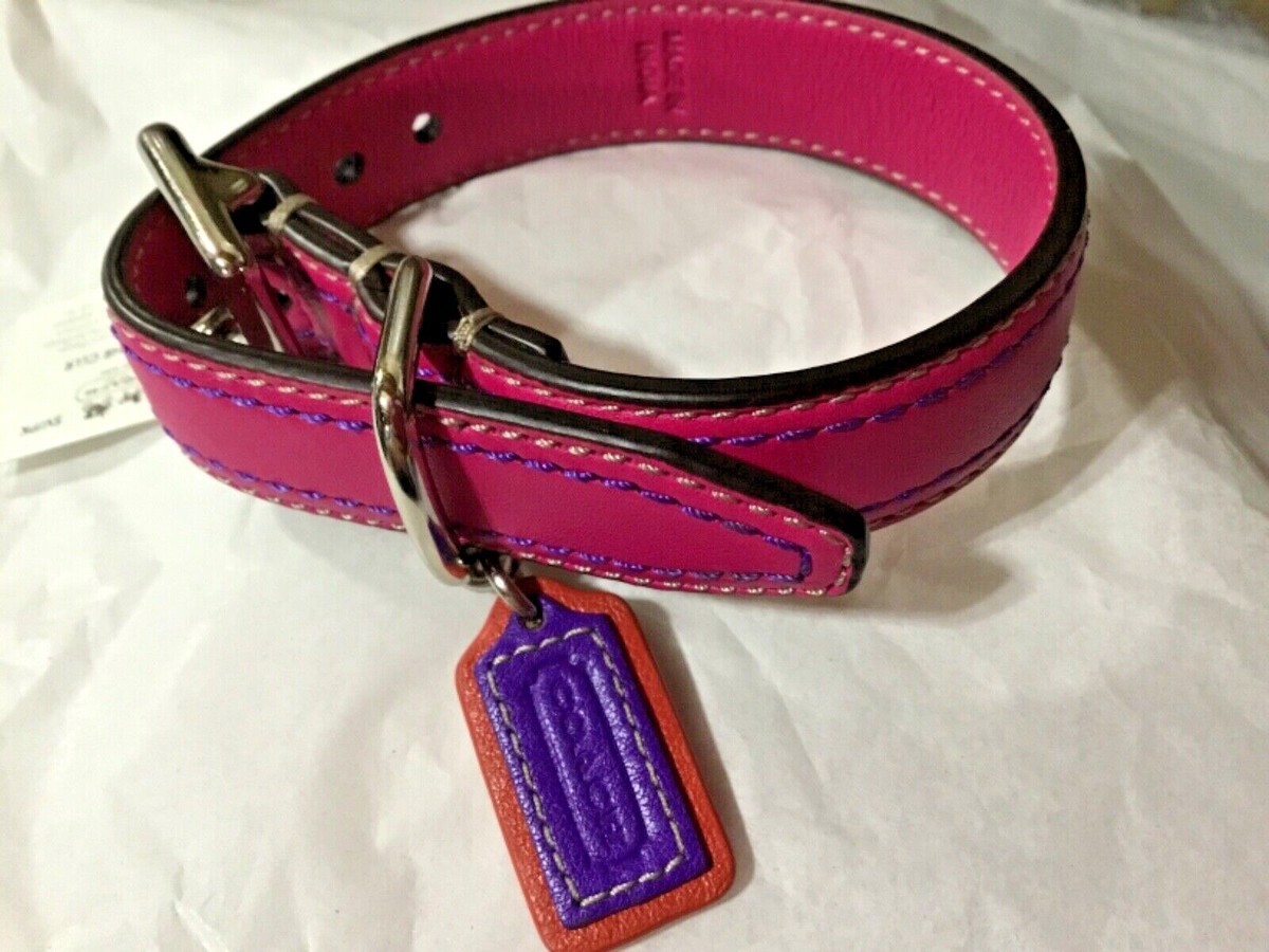 COACH ピンク リード NEW COACH SET PINK BOW SIGNATURE EXTRA SMALL DOG COLLAR