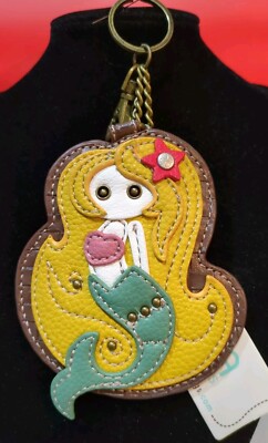 Chala Mystical Mermaid Key Chain Coin Purse Leather Bag Fob Charm New