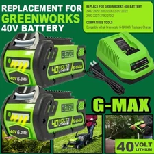 6.0Ah Lithium Battery For Greenworks 40V G-MAX 29462 29482 29252 29472 /Charger