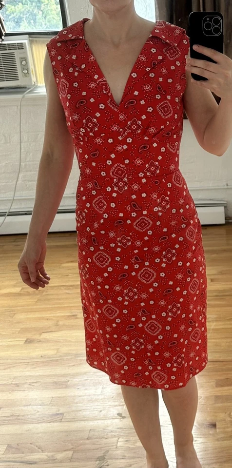 Bernie Dexter 1950s Style Retro Bandana Dress By Stop Staring! Red Size M - Image 4 of 4