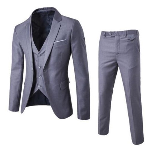 Mens One Button Blazer Suits Slim Fit 