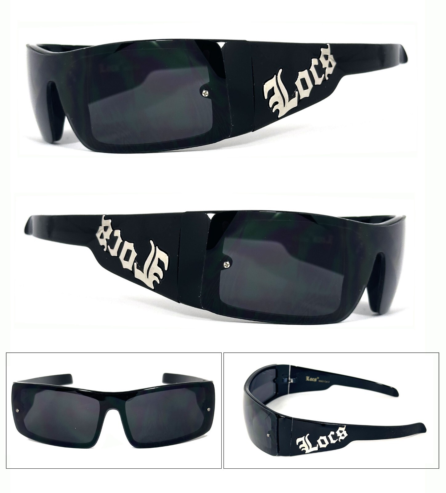 Occhiali UV400 Wrap Black Occhiali Da Sole Uomo Locs - Stile - Foto 4