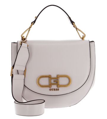 GUESS Fleet Flap Saddle Bag Schultertasche Handtasche Tasche Stone beige Neu