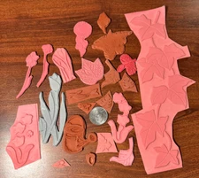 Unmounted Rubber Stamps ~ 22 Pcs Flowers & Leaves Watering Can P5-N