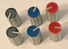 6 x Carvin Pro Audio Size 7 Mixer Knobs Blue or Grey or Red or Mix, Excel. Knob