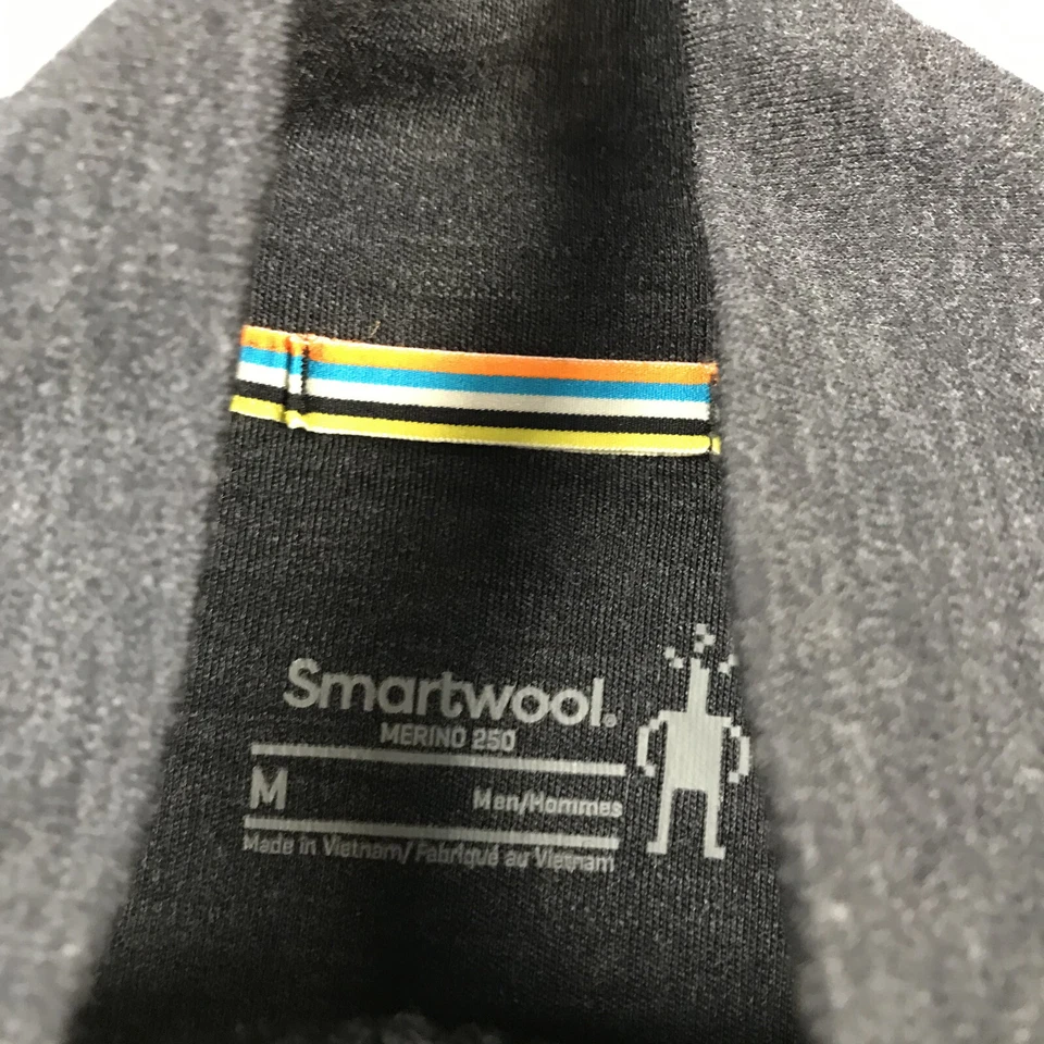 Chaqueta Smartwool Para Hombre Gris Medio Merino 250 1/4 Cuarto Cremallera Pullover Ropa Activa Foto 4 de 4