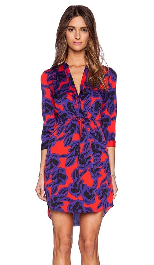 DVF Diane von Furstenberg Poppy Floral Print Stretch Silk Freya