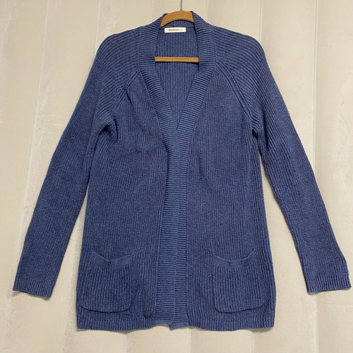 WoolOvers Women’s Sweater Cardigan Medium Knit Wool Grandfather Cabincore Cozy