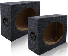2 MK Audio 6"x9" Square MDF Speaker Box with Black Carpet & Terminal Cups for