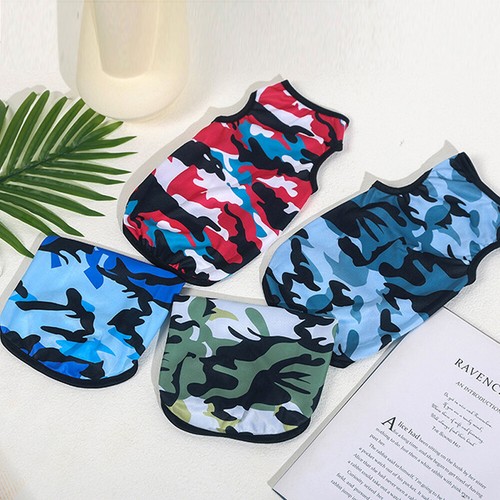 Dog Summer Shirt Creative Puppy Camouflage Clothes Breathable Pet Vest XS-XL• - Picture 8 of 27
