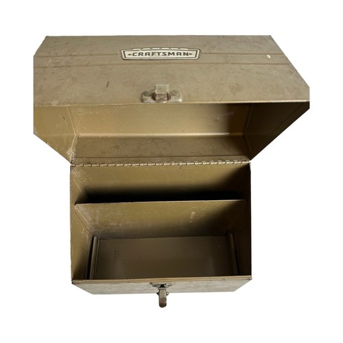 Craftsman Metal Power Toolbox Case Crown Logo 11.5x12x6.5" Rare She Shed Vintage - Picture 10 of 12