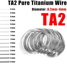 High Pure Titanium Wire Metalworking DIY High Temp TA2 Metal Wires Dia 0.2- 6mm