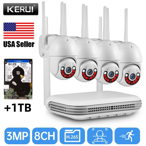 8CH NVR 4MP Wireless Security Camera System Kit WiFi IP Outdoor CCTV Monitor Cam