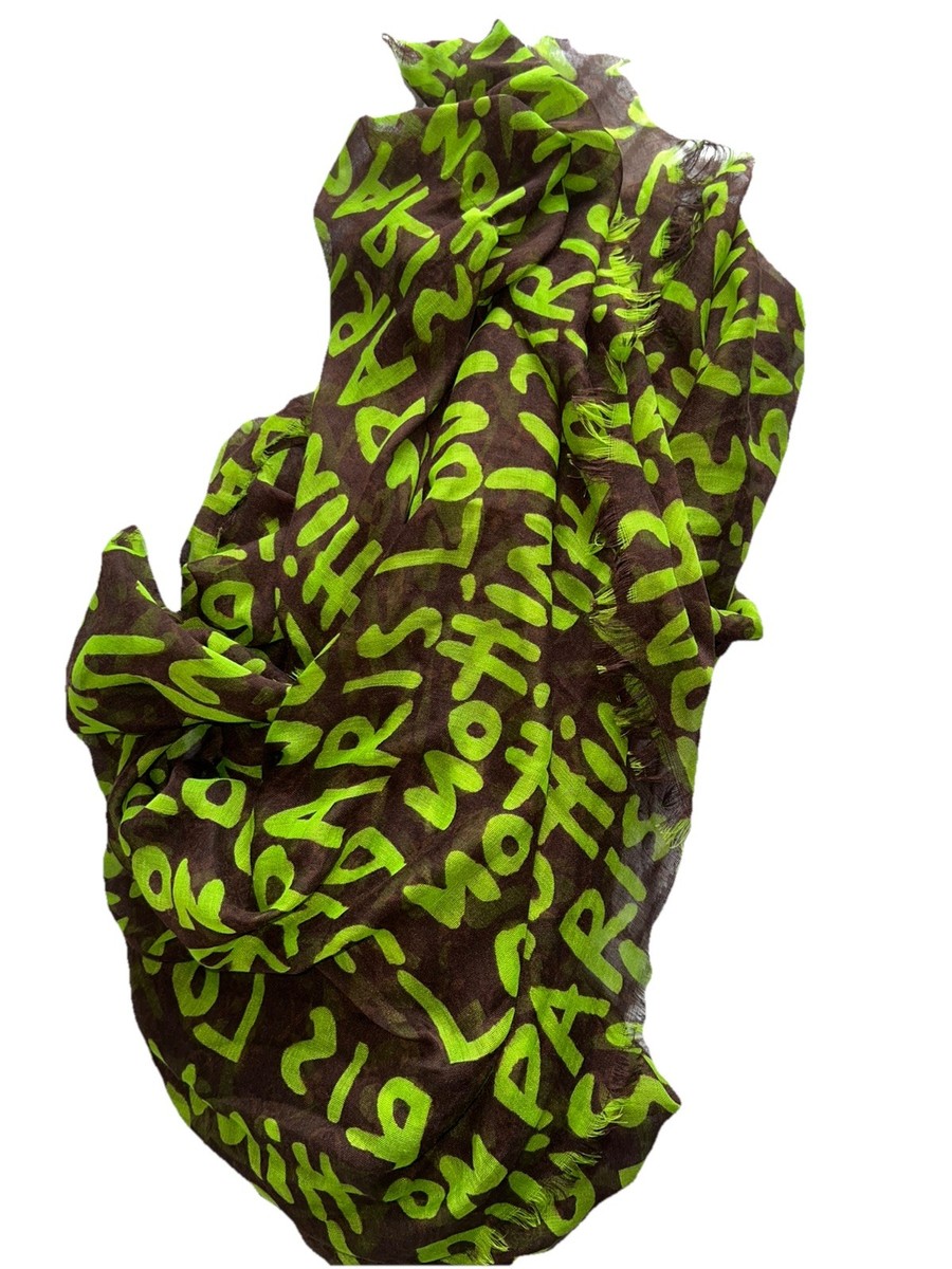 ルイ・ヴィトン　バンダナ（スティーブンスプラウス） 2008 Louis Vuitton x Stephen Sprouse Graffiti Scarf 100% Wool