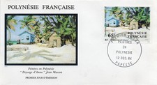 FDC / PREMIER JOUR POLYNESIE PAPEETE PAYSAGE D'ANNAA JEAN MASSON 1984