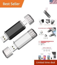 2 Pack 128GB USB C Flash Drive - Dual Type-C & USB 3.0 for Fast Data Transfer