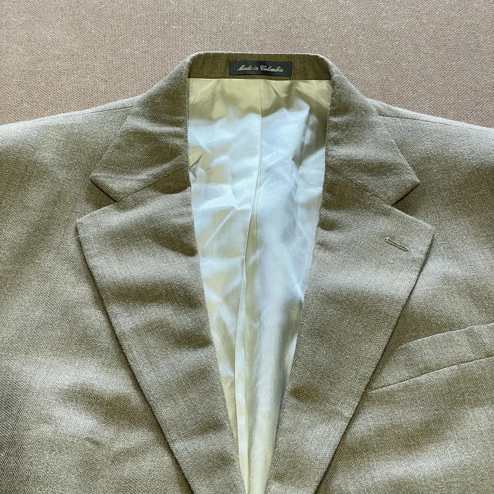 Blazer Oscar de la Renta Para Hombre 44L Tostado Seda Lana Chaqueta Abrigo Deportivo Forrado Colombia Foto 2 de 4