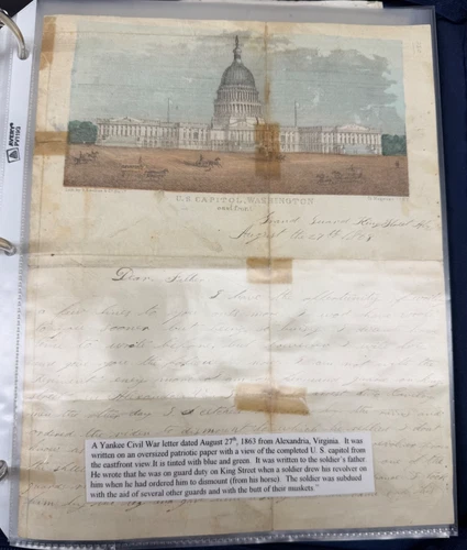 Civil War Lot Yankee War Letter Soldiers Button Photos Newspapers Patch & Stamp