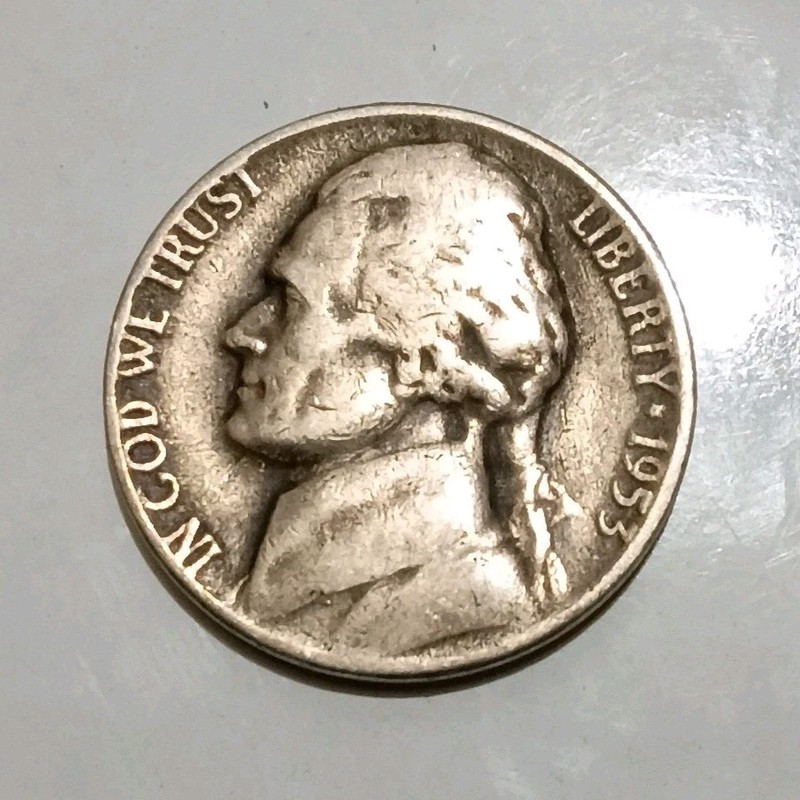 1953 Jefferson Nickel 5C Silver Business Strike Circulated Ungraded Uncertified