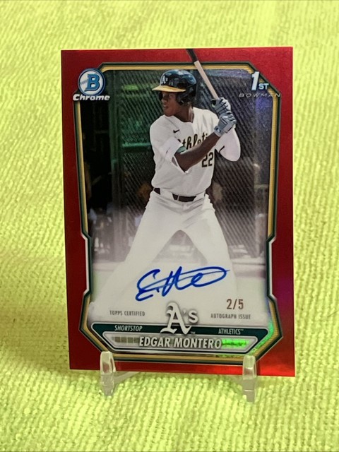 /5 Edgar Montero 1ST CHROME AUTO 2026 Bowman #CPA-EM TRUE RED REFRACTOR - A’s