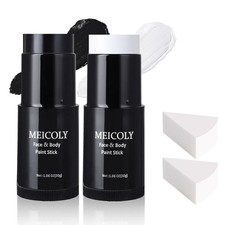 Black White Face Body Paint Stick Kit,1.06Oz Clown White Makeup Kit,2pcs Hallowe