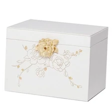 Jewelry Box withock for Girls: Jewelry Organizer for Dresser - 3-Drawer L White