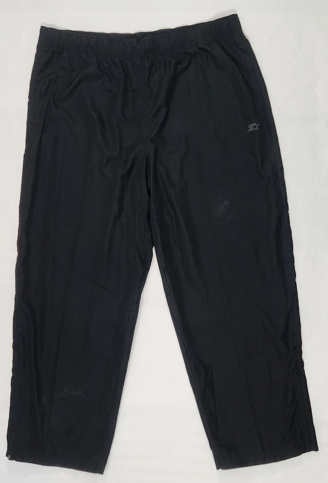 Vintage Starter Mens Track Pants Size XL Black Mesh Lined Zip Ankle 90’s Y2K