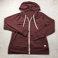 Vuori Halo Performance Hoodie 2.0 Womens M Heather Maroon Zip Up Sweater Jacket