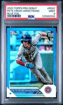 2023 Topps Pro Debut Blue Foil #PD97 Pete Crow-Armstrong Cubs /150 RC PSA 9