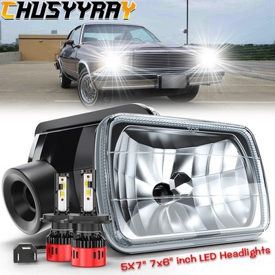 Pair Fit Chevy Malibu 1978-1981 Corvette DOT 5X7'' 7x6'' LED Headlights Hi-Lo
