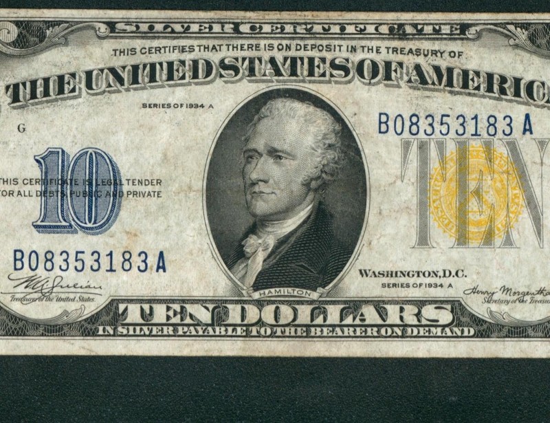 $10 1934 ((NORTH AFRICA)) Silver Certificate Note ** PAPER CURRENCY