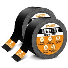 Gaffers Tape Black  2 Inch Wide X 30 Yards per Roll 180 Ft Pro Gaff Tape 
