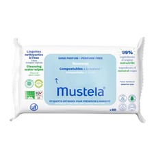 Mustela Baby Home Compostable Cleansing Wipes - Fragrance Free - Natural Avocado