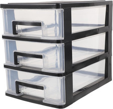 Three-Layer Plastic Drawer Storage Box Organizer 5.93X5.93X7.49 Inch Portable St
