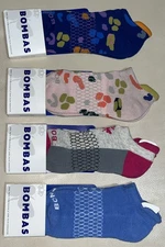 BOMBAS 4 Pairs Women's honeycomb Ankle Socks Cushion 4 Color Mix Size Med 8-10.5
