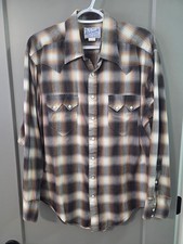 Vintage Tru-West Rockmount Ranchwear Plaid Snap Pearl Button Shirt Adult Medium