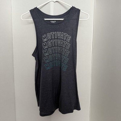 Old Navy Active Go-Dry Gray Motivate Graphic Muscle Tank Top Women's Medium