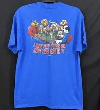 Men’s Large Big Dogs Poker T Shirt Blue New Without Tags Almost Vintage 2007