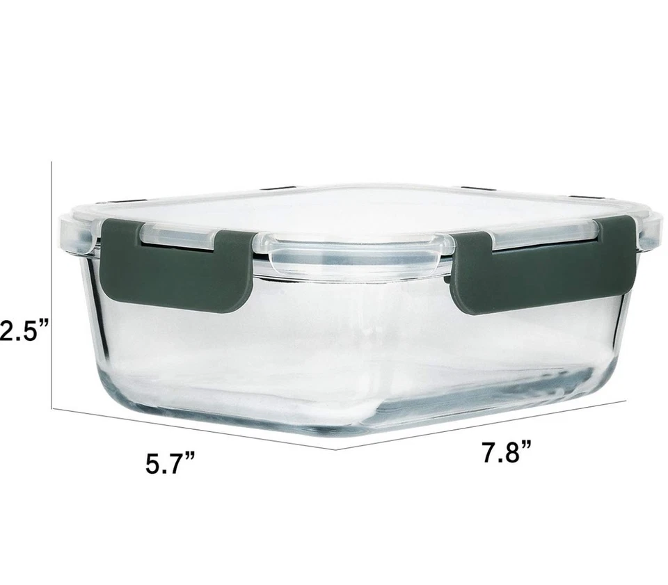 Frischhaltedosen Glas 8 Set, Aufbewahrungsbox VorratsdoseGefrier Behälter 860 ml - Bild 2 von 4