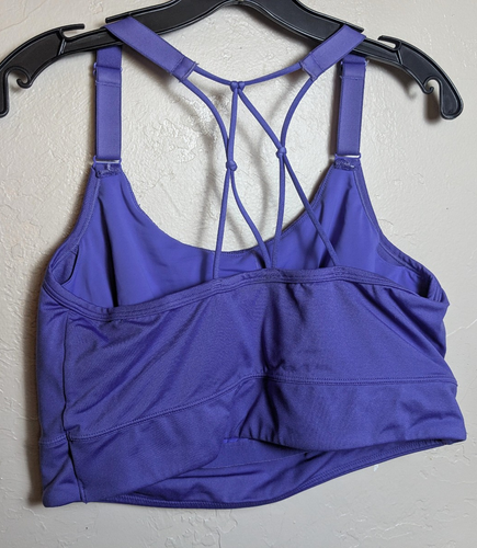 Livi Active Sports Bra 20 Two Layers Shelf Lining Lilac Purple Strappy Back 1X - Picture 3 of 4