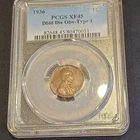 1936 Lincoln Wheat Small Cent Bronze BN Business Strike PCGS XF45 Doubled Die O…